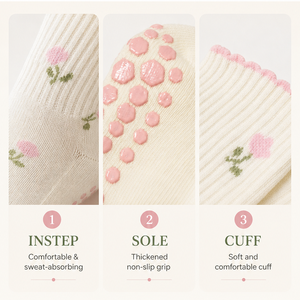 <span class=keywords><strong>Chaussettes</strong></span> de Pilates personnalisées à mi-mollet avec grip, <span class=keywords><strong>chaussettes</strong></span> de yoga <span class=keywords><strong>antidérapantes</strong></span> pour femmes avec semelle en silicone pour le Pilates, le yoga et le fitness quotidien - Product Image 2