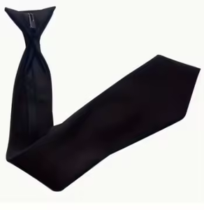 Clip sulle cravatte da uomo-Premium nero tinta unita Clip sulla cravatta - Product Image 3