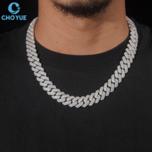 Collar de Cadena de Eslabones de 15 mm de Plata 925 con Baño de Rodio y Moissanita para Hombre, Estilo Hiphop, Joyería de Declaración Certificada GRA - Product Image 5
