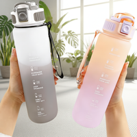 Mugs promotionnels en plastique grand format sans BPA 2026 avec marqueur de temps, double paroi isolée, couvercle sans BPA, isolation thermique écologique