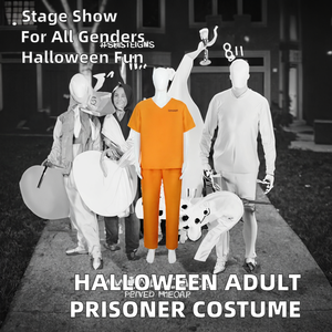 Disfraz de Prisionero para Adultos de Halloween, Uniforme de Cosplay Naranja de Películas y Series de TV con Traje y Pantalones para Fiestas y Actuaciones - Product Image 2