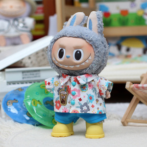 Labubu <b>Doll</b> Clothes Cola Flower Two Piece Set Korean Style <b>Large</b> Size Plush Accessory For 8 13 Years Unisex - Product Image 2