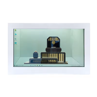 Hologramme 3D d'intérieur vidéo interactive Boîte à écran tactile holographique vitrine holobox transparente lcd