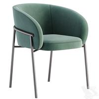Fauteuil dossier moderne Offre Spéciale en acier inoxydable métal léger luxe velours tissu chaise de salle à manger