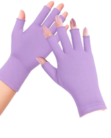 Gants anti-UV pour salon de manucure, protection solaire UPF50+, sans doigts, pour gel et manucure, protection contre les rayons UV, gants demi-doigts, protection solaire