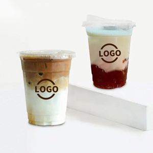 Venta al por mayor de fábrica: Tapas biodegradables transparentes de plástico para vasos de PET de la marca Huitianchen, 98 mm de diámetro, para café helado. - Product Image 4