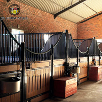 Porte battante préfabriquée de luxe à cadre métallique, équipement de box pour chevaux de haute qualité, sur mesure