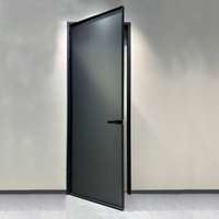 Porte cachée populaire avec charnières invisibles, qualité luxe, résistante à la corrosion, étanche, portes intérieures en aluminium et verre
