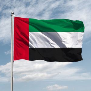 Bandera Personalizada de los Emiratos Árabes Unidos (EAU) de 3x5 pies, Impresión Digital, Poliéster Impermeable, para Eventos Deportivos en Dubái - Product Image 1