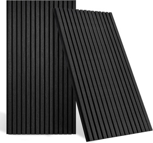 Pannelli Acustici in <span class=keywords><strong>Legno</strong></span> di Quercia Nera con Supporto in Feltro PET Ecologico, Decorazione Moderna per Pareti Interne, Pannelli Fonoassorbenti Akupanel - Product Image 1