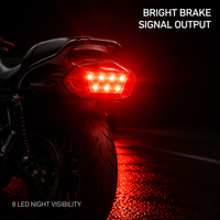 Feu arrière LED JR150 pour moto, feu stop 8 LED à lentille rouge facetée, remplacement universel pour scooter