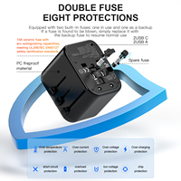 Adaptador Cargador Usb Enchufe eléctrico AU EE. UU. Reino Unido UE Adaptador de viaje universal Adaptador de enchufe de cargador barato de viaje con USB y tipo C