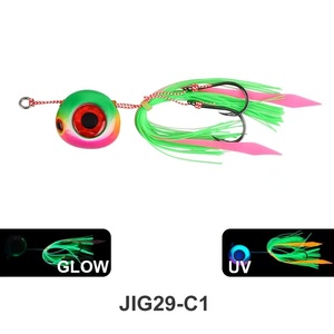 Leurre métallique de pêche en mer profonde 4 couleurs avec hameçons pour le bar noir et les poissons d'eau salée - Product Image 1