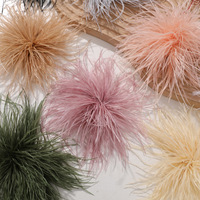 Broche en plumes d'autruche teintes sur mesure, faite à la main, pour mariage, fête, vêtement, accessoire de costume - Vente en gros usine