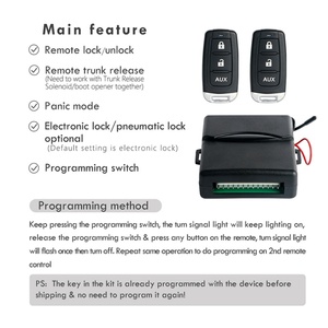 EASYGUARD Universal Keyless Entry Kit Fit for Most Dc 12v Vehicle <b>Remote</b> Trunk Release - Product Image 4