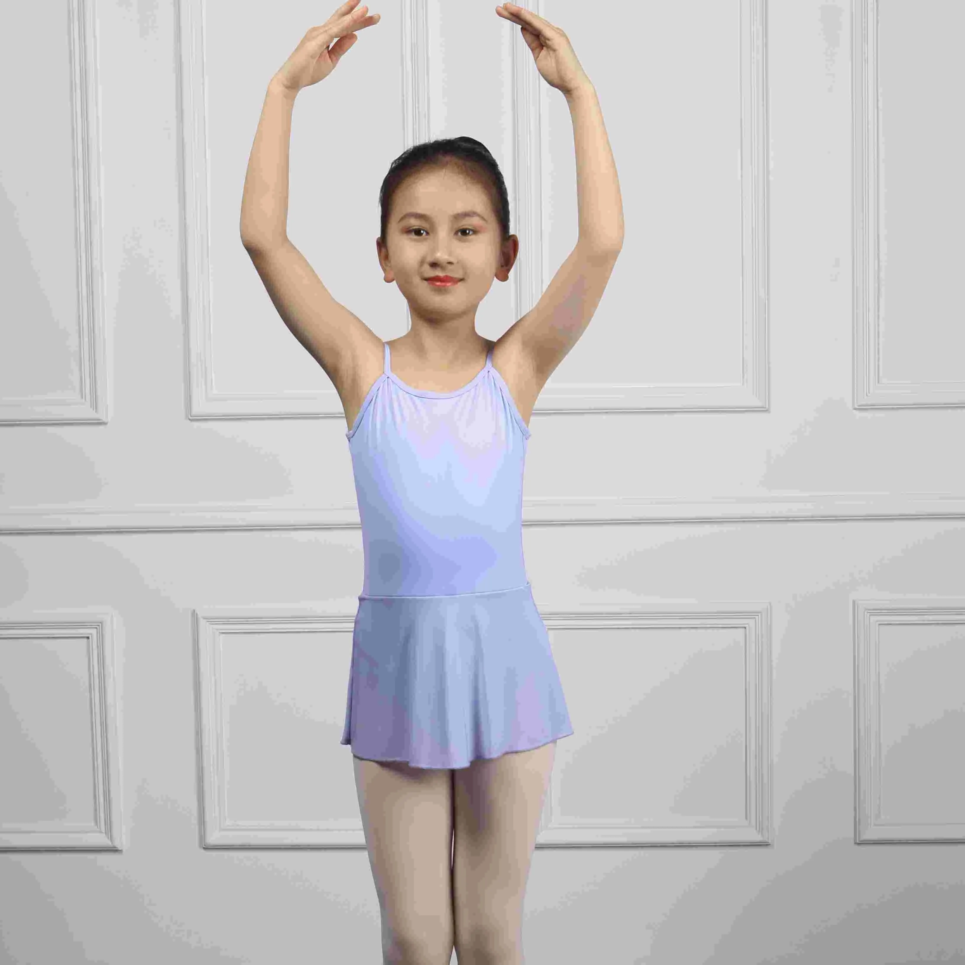 ชุดเต้นบัลเล่ต์แขนกุดคอวีแขนกุดสำหรับเด็ก