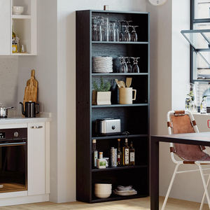 घर के कार्यालय और रहने वाले कमरे के लिए भंडारण अलमारियों के साथ आधुनिक ओक फर्श खड़ा है - Product Image 4