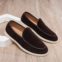 Vente en gros Nouveautés Printemps-Été Mocassins de yacht pour hommes en daim givré à talon incliné, Chaussures décontractées pour hommes