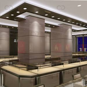 Espositore di gioielli Boutique di alta qualità Design della porta del controsoffitto vetrina in vetro negozio di ristrutturazione showroom layout interior design - Product Image 2