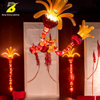 Lustre moderne en verre coloré, sculpture florale, luminaire suspendu artistique pour restaurant