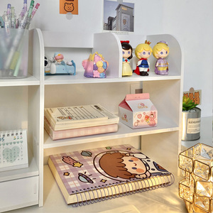 Desktop Storage Rack 4 Layers Multifunctional Bookshelf Organizer For Home Office Student Dormitory Desk With Drawer - Product Image 3