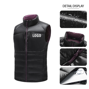 Gilet d'hiver <span class=keywords><strong>sans</strong></span> manches léger et formel pour homme, <span class=keywords><strong>veste</strong></span> de travail en duvet de canard avec logo personnalisé - Product Image 3