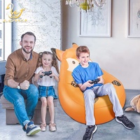LC Fauteuil gonflable pliable au design animal chimpanzé avec lumière télécommandée