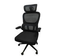 Chaise de Direction Ergonomique en Maille à Dossier Haut avec Appui-tête Réglable pour Bureau d'Entreprise OEM