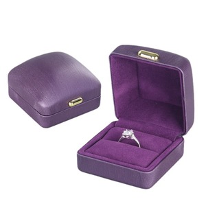 Joyero de cuero personalizado, embalaje de joyería púrpura, anillos, pulseras, collares, pendientes, cajas de embalaje - Product Image 2