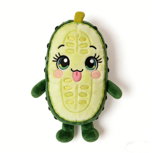 Peluche réversible personnalisée sur le thème du jardin potager, peluche en forme de cornichon double face, cadeau original pour enfants - Product Image 1