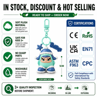 Porte-clés solaire en PVC plastique, figurine de dessin animé 8CM, écologique, mignon, logo personnalisé, vente en gros pour cadeaux et offres promotionnelles pour enfants
