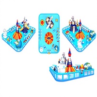 Château gonflable personnalisable Wolong Factory en PVC sur le thème de l'espace, avec toboggan et mur d'escalade pour enfants, pour usage extérieur en centre commercial