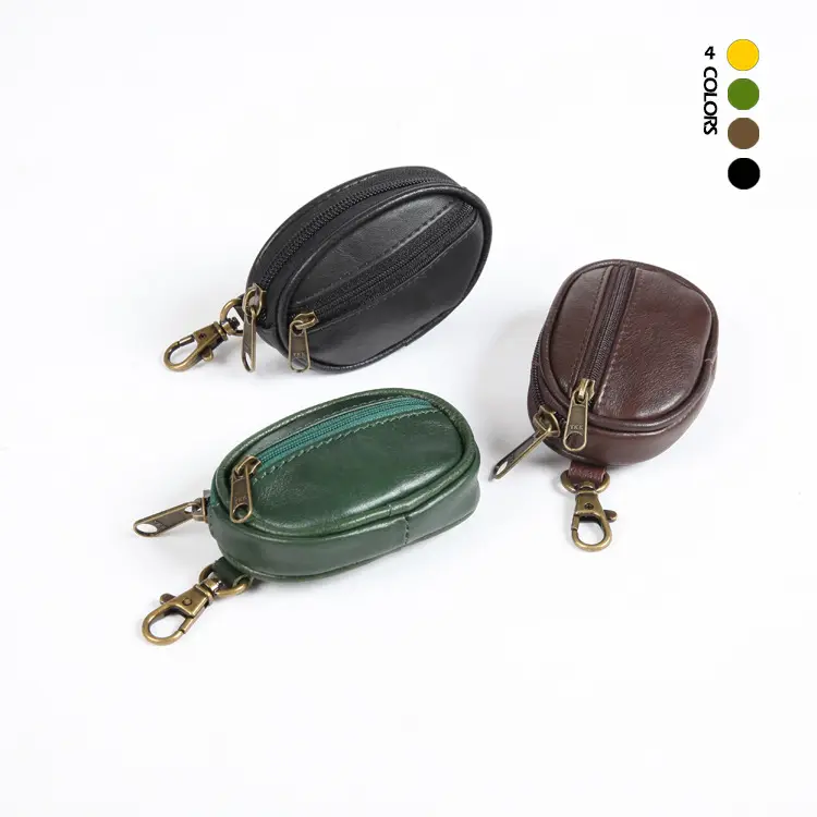 High-Quality Men's and Women's Leather Car Key Case Vintage Genuine Cowhide Leather Multi-Functional Key Case