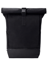 Sac à dos unisexe en denim noir, taille moyenne, compartiment pour ordinateur portable à enroulement, université, vélo, affaires, 15L, imperméable, avec poignée