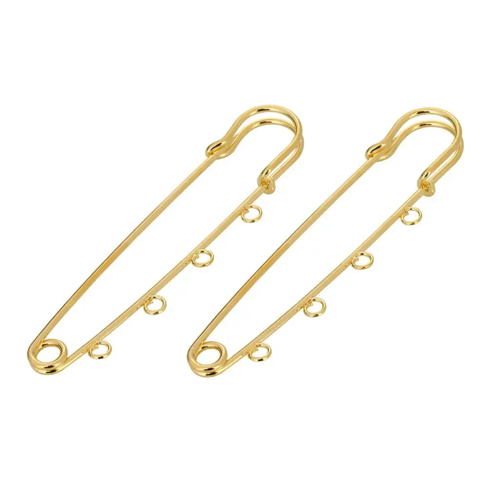 10pcs/bag 4 Loops U shape Large Strong Pins Findings DIY Sewing Garment Accessories Brooches Finding Pin safety Pin For Charm