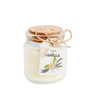 Bougie en mélamine parfumée à la vanille dans un pot en plastique avec couvercle en liège, porte-bougie rond pour la décoration de la maison, qualité alimentaire - Product Image 1