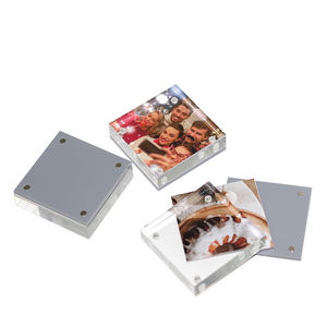 Usine Vente Mini 2X2 Pouces 12 + 3mm Acrylique <span class=keywords><strong>Aimants</strong></span> Photo Cadre Bloc pour Réfrigérateur - Product Image 1