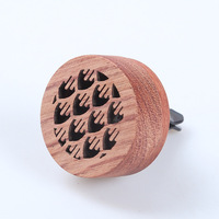 56H Moderne Maison Voiture Bois Diffuseur Gravé Conception Noir Noyer Parfum Huile En Bois Vent Clip Voiture Porte-Parfum Naturel