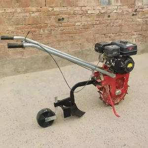 Petite charrue à essence manuelle Micro-cultivateur à chaîne unique sur chenilles Cultivateur rotatif - Product Image 3