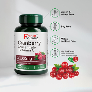 Complément de concentré de canneberge Shecome de haute qualité, vitamine C, santé des voies urinaires, 120 capsules de concentré de canneberge - Product Image 4
