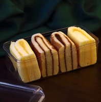 Boîte en plastique transparente portable en PET pour gâteaux, biscuits, mousse, emballage alimentaire, boîte en plastique carrée