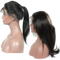 Perruque lace frontal 360 avec cheveux naturels, base en soie, lisses, swiss lace frontal, baby hair, vente en gros, 360