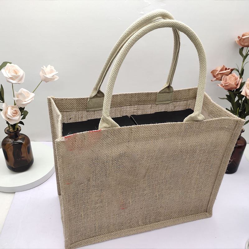 Bolsa de compras reciclada de la arpillera del yute