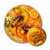 Pièce de monnaie personnalisée en cuivre fin .999 de 1 once, colorée UV, motif abeille, pièce ronde solide de 1 oz