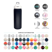 Bouteille d'eau en acier inoxydable à double paroi isolée sous vide, de qualité 18/8, durable, antirouille, pour le sport en plein air, course à pied, avec logo personnalisé