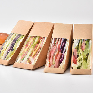 Scatola Sandwich in carta triangolare per imballaggio con stampa scatola pieghevole in cartone Sandwich usa e getta scatola per <span class=keywords><strong>Pizza</strong></span> Flexo - Product Image 6
