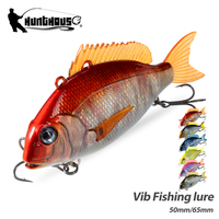 Leurres de pêche OEM personnalisés VIB pour l'hiver, 50mm/11g, 65mm/24g, leurres coulants pour la pêche au brochet et au bar, leurres de traîne avec hameçons.