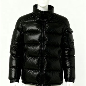 Chaqueta de Plumón Acolchada con Capucha, Brillante, con Cierre Completo, para <span class=keywords><strong>Hombre</strong></span>, de Invierno, Casual, de Alta Calidad, Personalizada con LOGO - Product Image 2