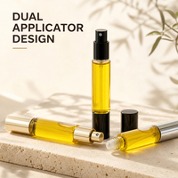 Offre Spéciale – Flacons de Parfum Portables de Poche Transparents de 10 ml à Double Embout (Spray et Roll-on 2-en-1) pour Cologne et Huiles Essentielles
