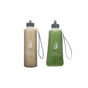 Botella de Agua Plegable de TPU, Deportiva, con Tapa, para Correr, Unisex, Ecológica, 500 ml - Product Image 1